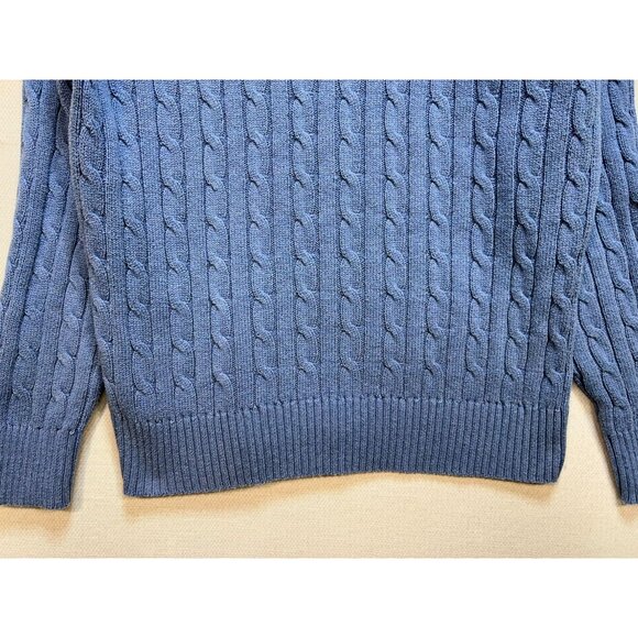 St. John's Bay Women's Fisherman Cable Knit Pullover Sweater Size PL Blue - Picture 11 of 11